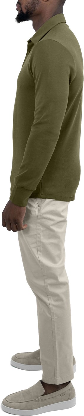 Strijkvrij Poloshirt - Olijfgroen
