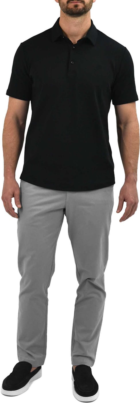 Strijkvrij Poloshirt - Zwart