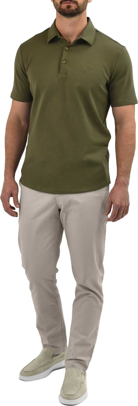 Strijkvrij Poloshirt - Olijfgroen