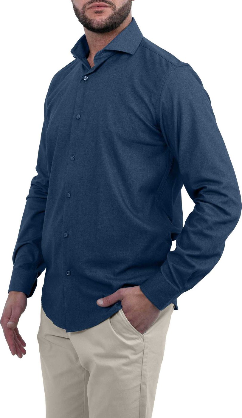 Kreukvrij Overhemd - Blauw Bamboe
