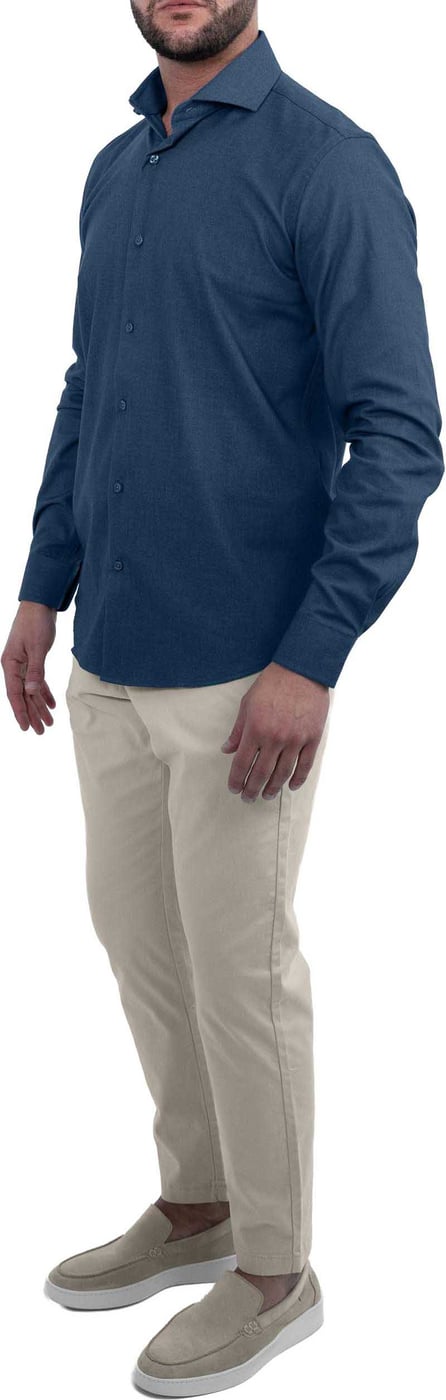 Kreukvrij Overhemd - Blauw Bamboe