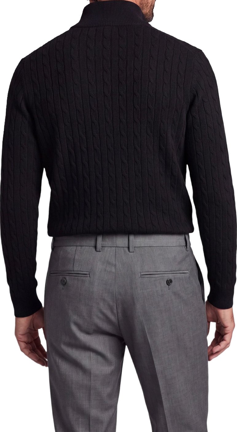 Half Zip - Cashmere Blend - Zwart