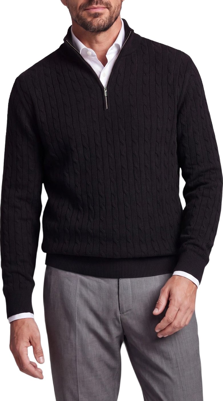 Half Zip - Cashmere Blend - Zwart