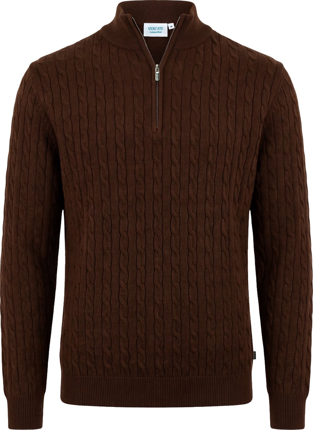 Half Zip - Cashmere Blend - Cognac Bruin