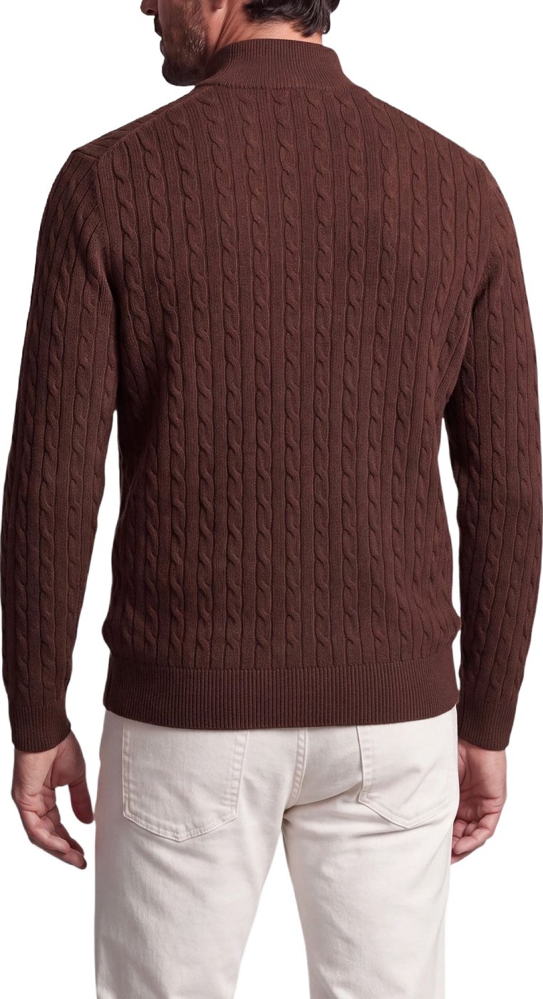 Half Zip - Cashmere Blend - Cognac Bruin