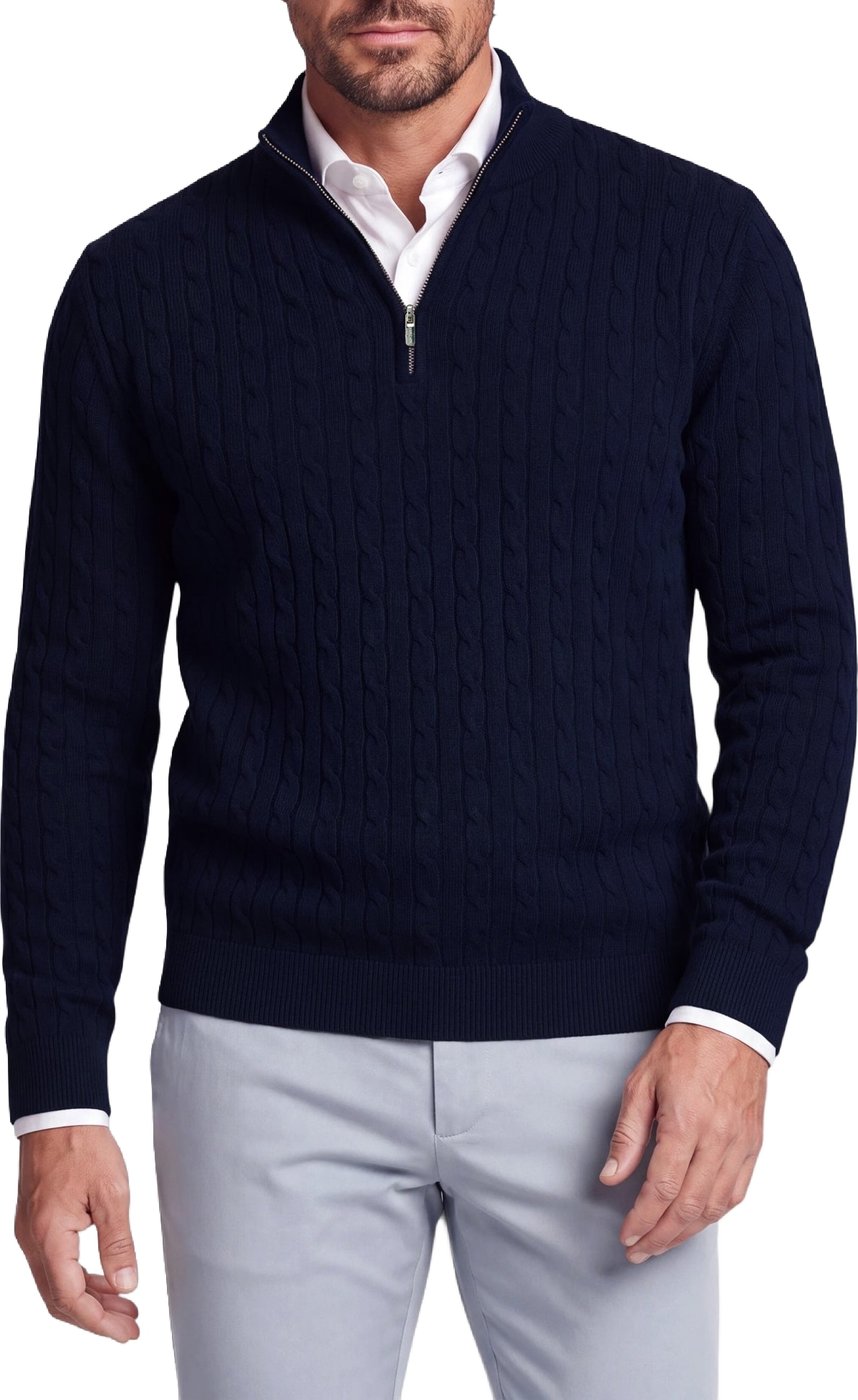 Half Zip - Cashmere Blend - Donkerblauw