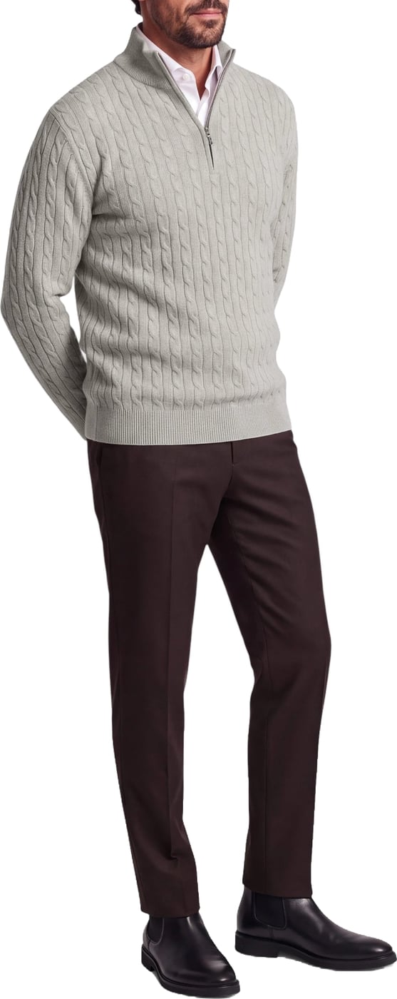 Half Zip - Cashmere Blend - Grijsbeige