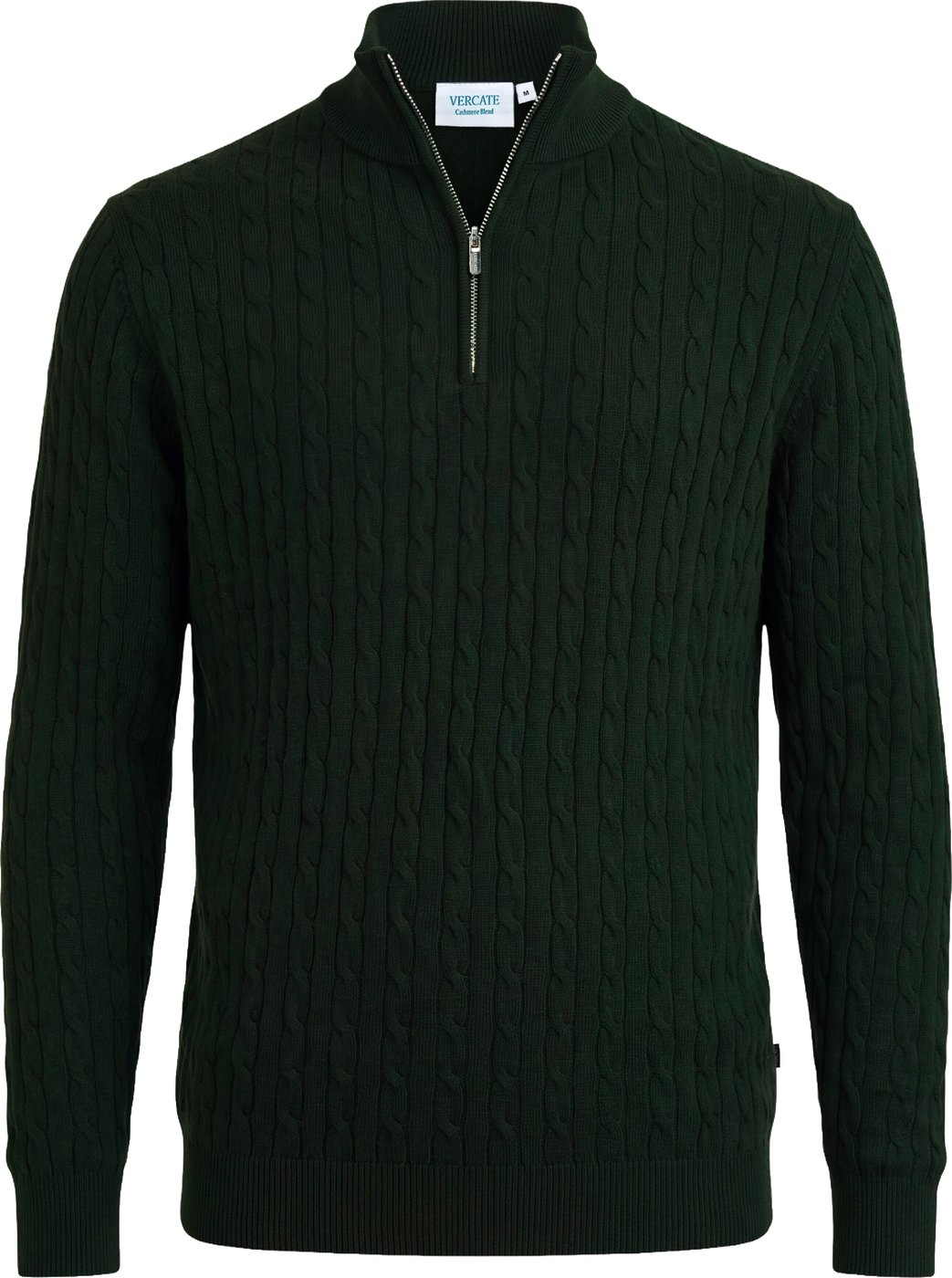 Half Zip - Cashmere Blend - Donkergroen