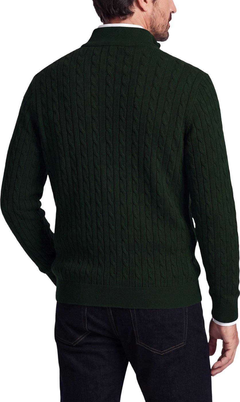 Half Zip - Cashmere Blend - Donkergroen