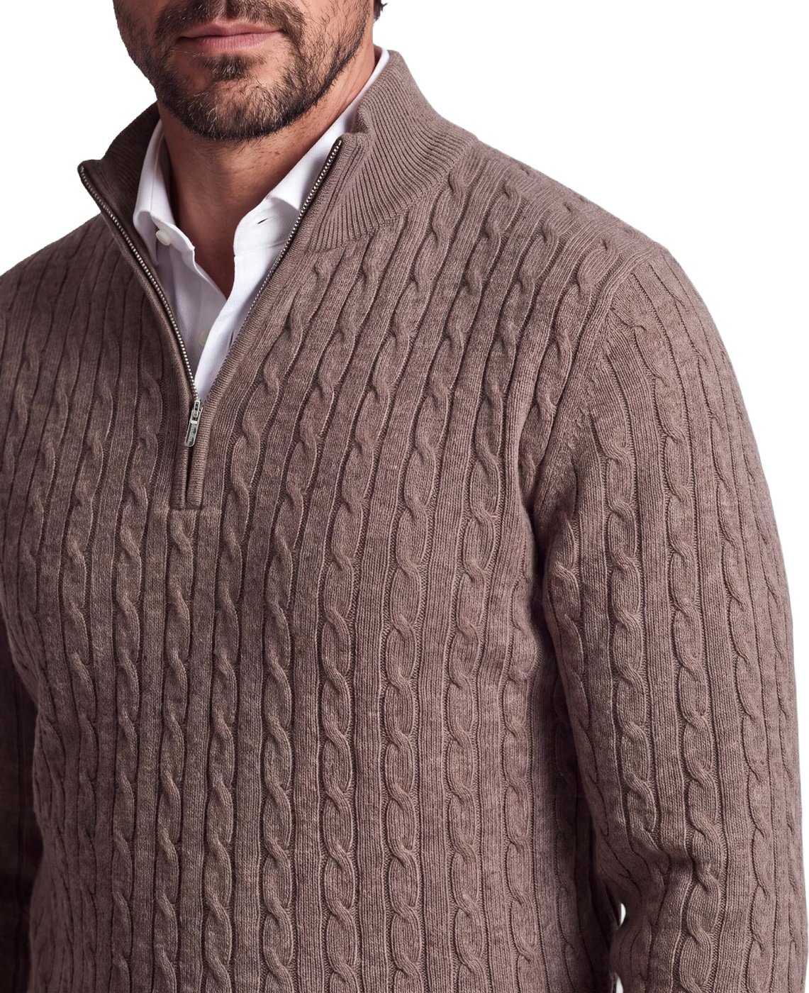 Half Zip - Cashmere Blend - Taupe