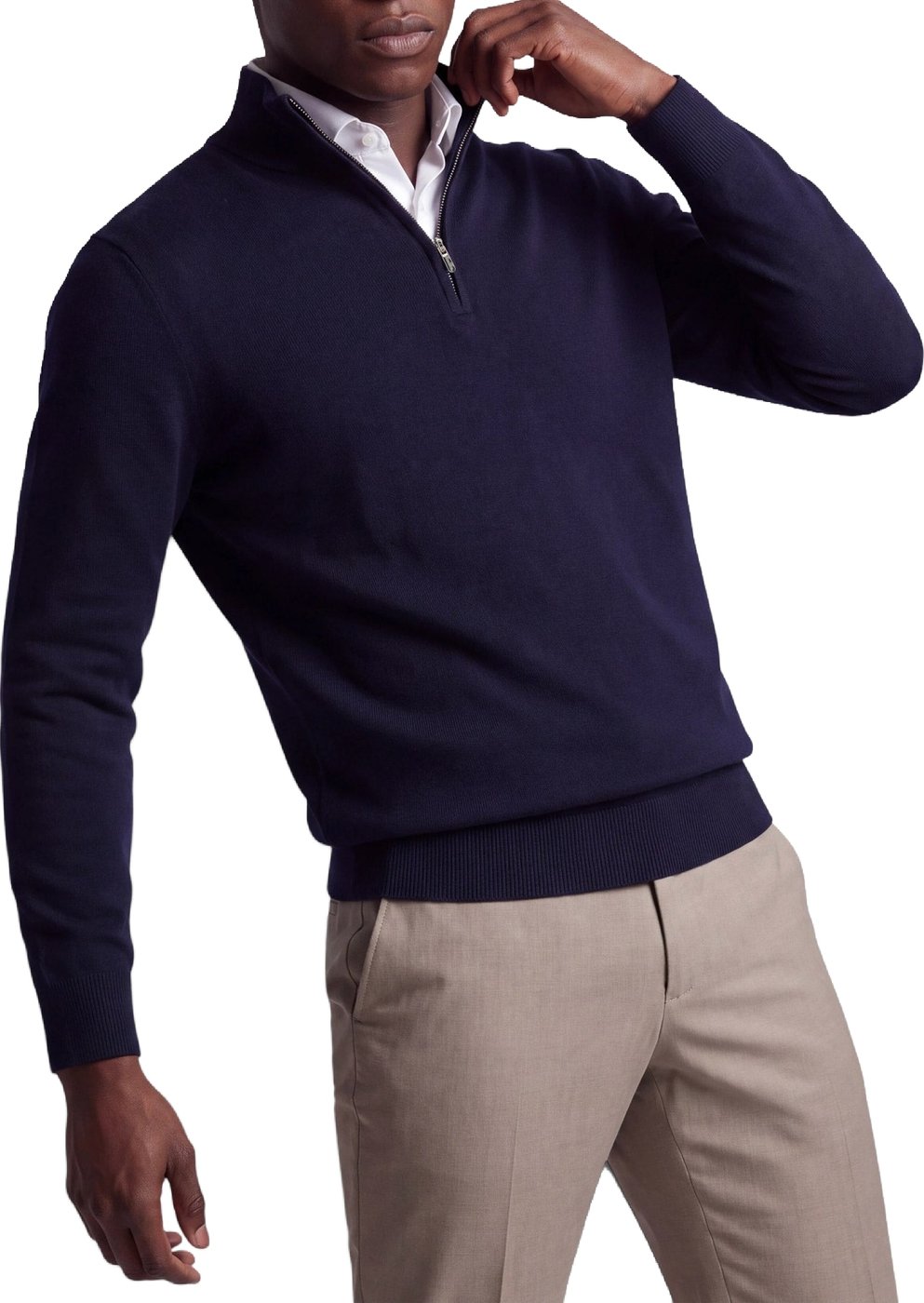 Half Zip - Cashmere Blend - Navy