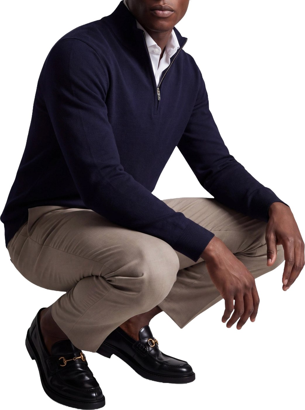 Half Zip - Cashmere Blend - Navy