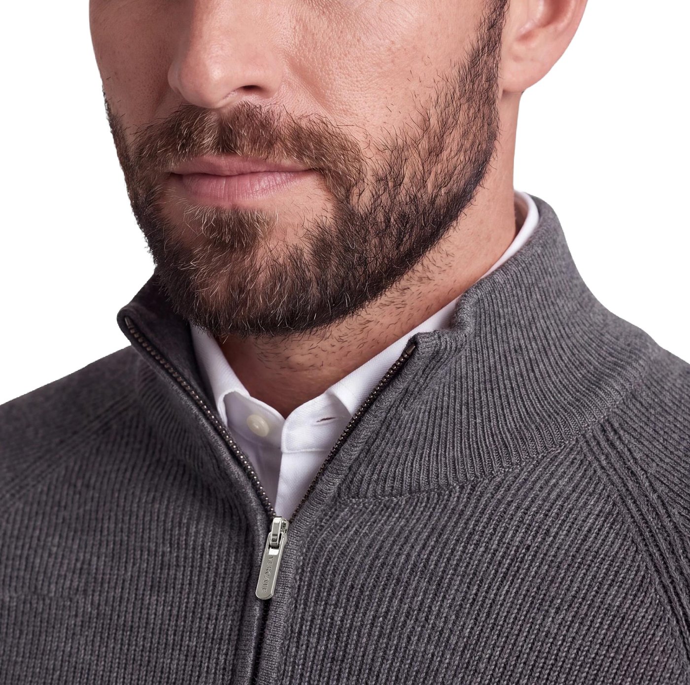 Half Zip - Cashmere Blend - Donkergrijs