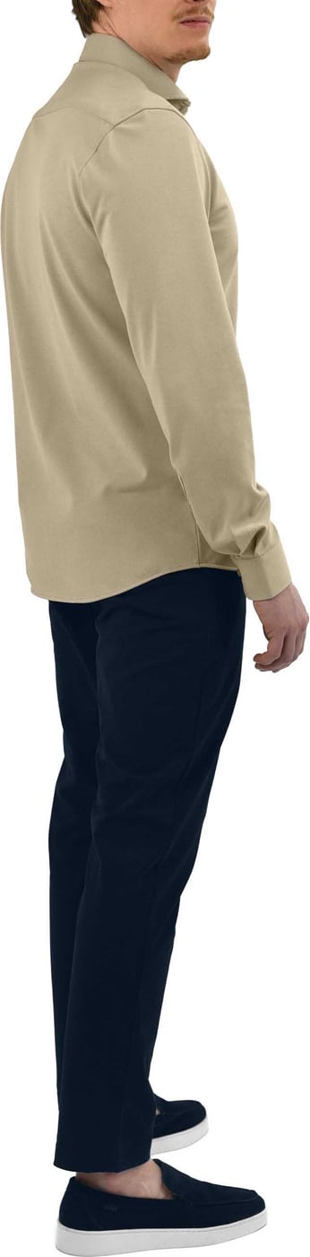 Strijkvrij Overhemd - Japanese Knitted - Beige