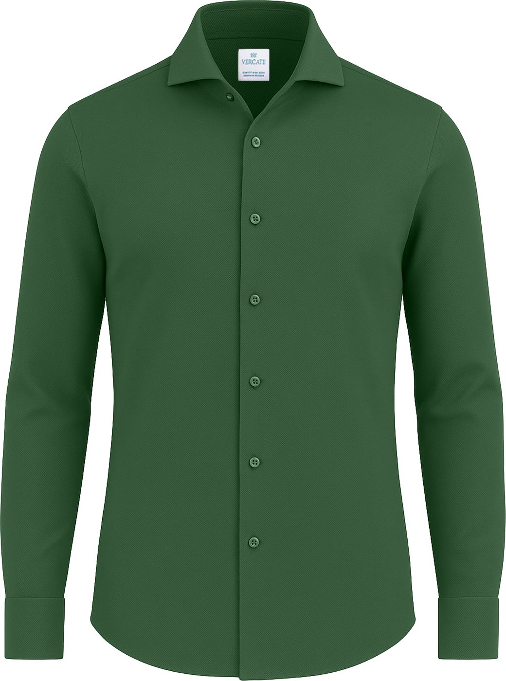 Strijkvrij Overhemd - Japanese Knitted - Groen