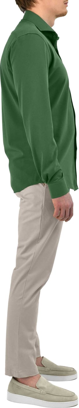 Strijkvrij Overhemd - Japanese Knitted - Groen