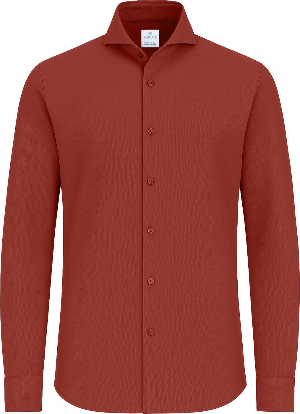 Strijkvrij Overhemd - Japanese Knitted - Rood