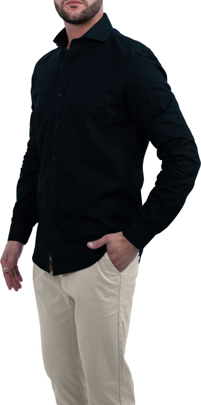 Linnen Overhemd - Zwart