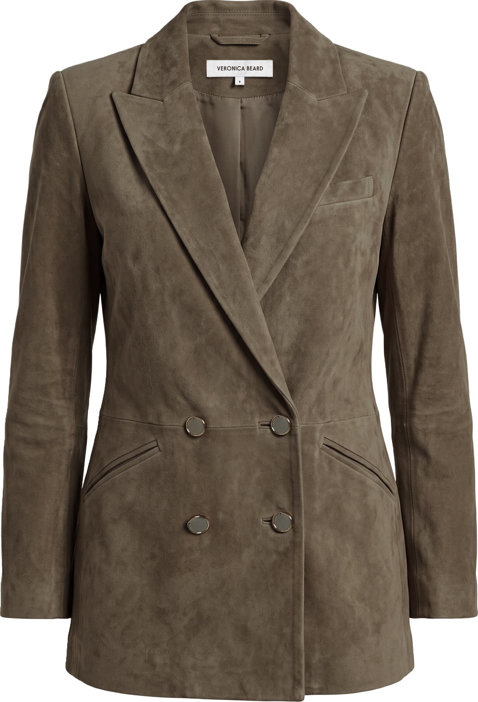 Double-breasted jacket in suede leather