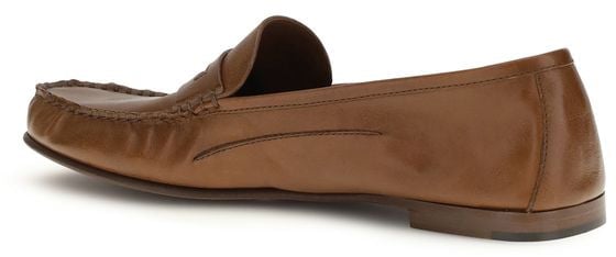 Versace Brown Calf Leather Bos Taurus Slip-On Loafers