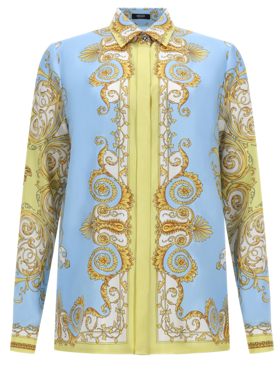 Gold Baroque Central Medallion Silk Shirt