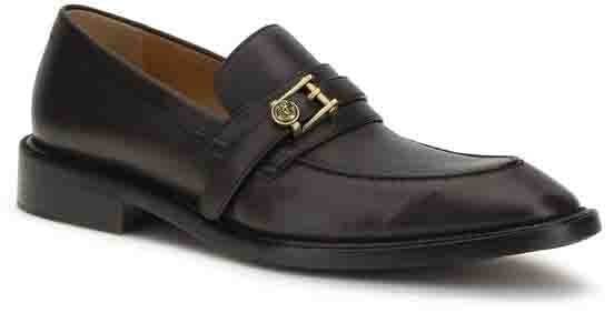 Versace Black Calf Leather Bos Taurus Slip-On Loafers