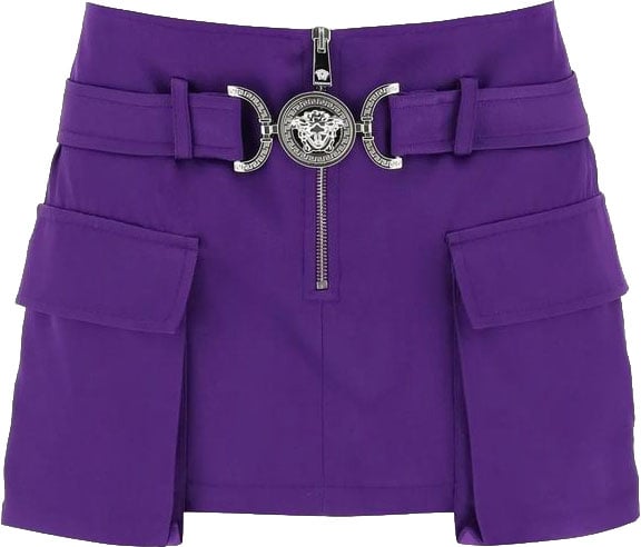Versace Purple Viscose Mini Skirt
