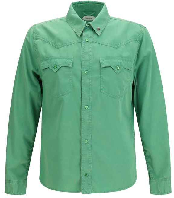 Versace Bicolor Cotton Shortsleeve Shirt