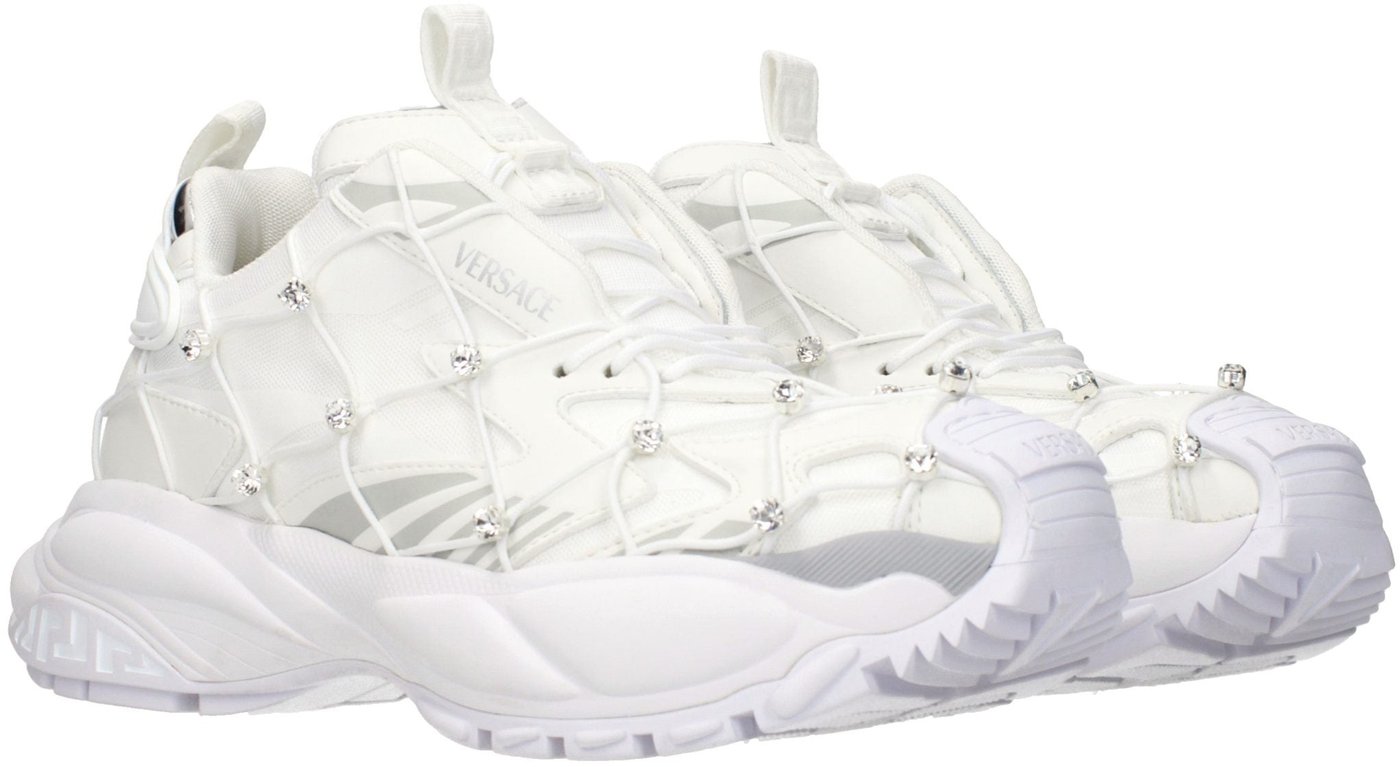 Versace White Fabric Sneakers