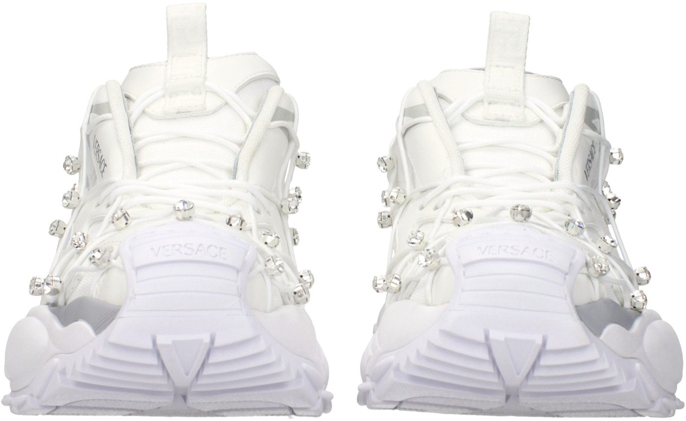 Versace White Fabric Sneakers