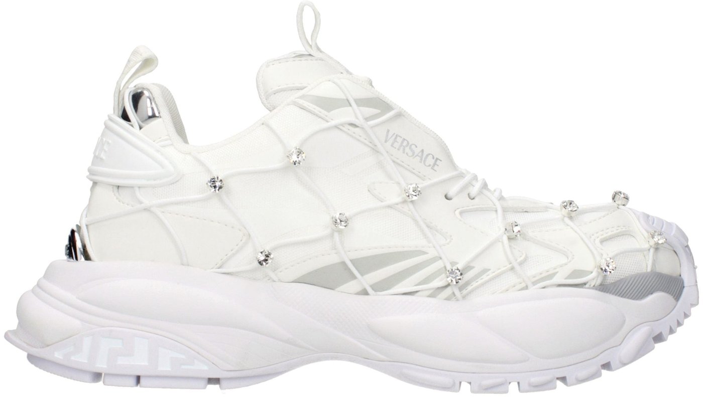Versace White Fabric Sneakers