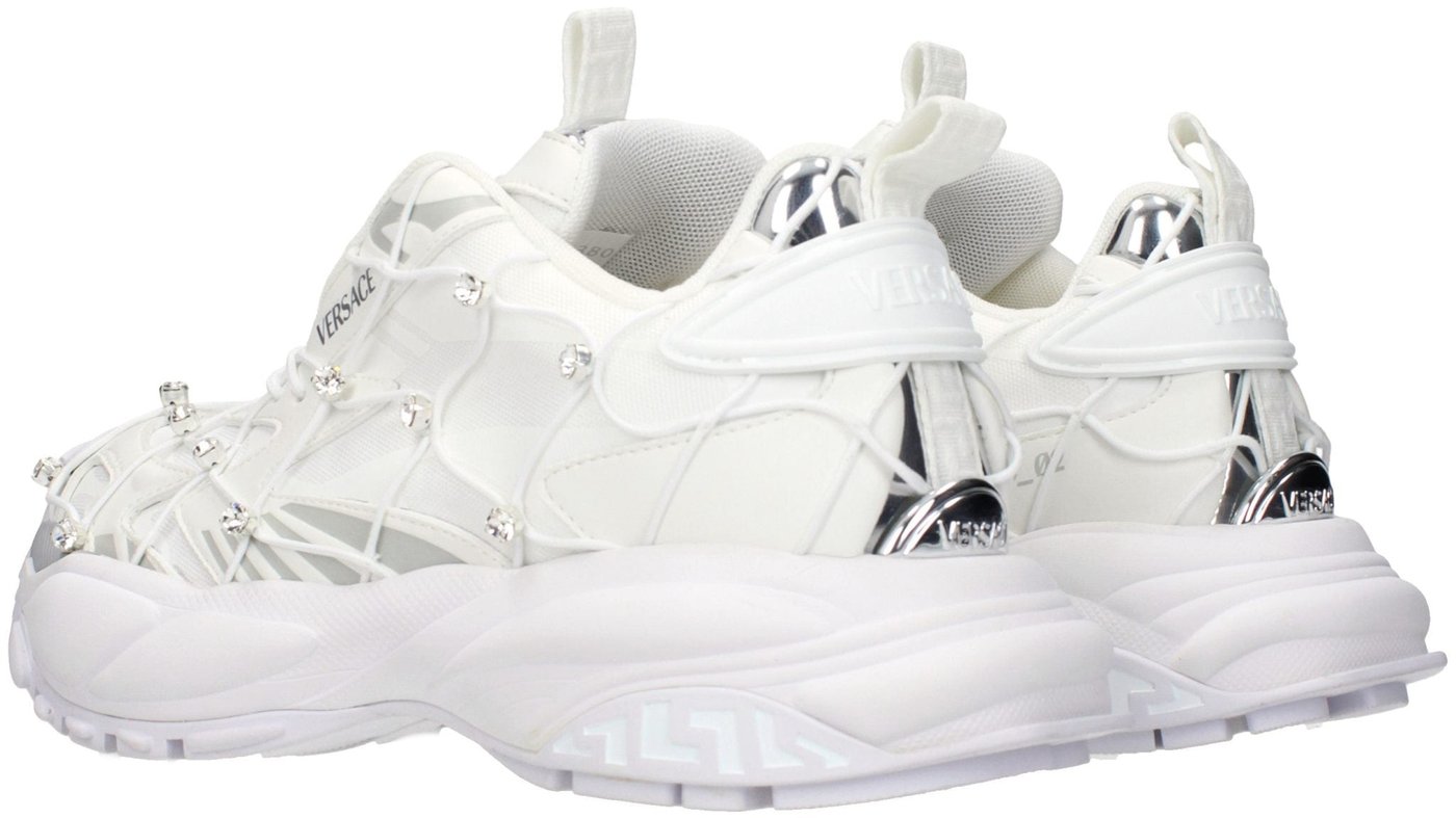 Versace White Fabric Sneakers