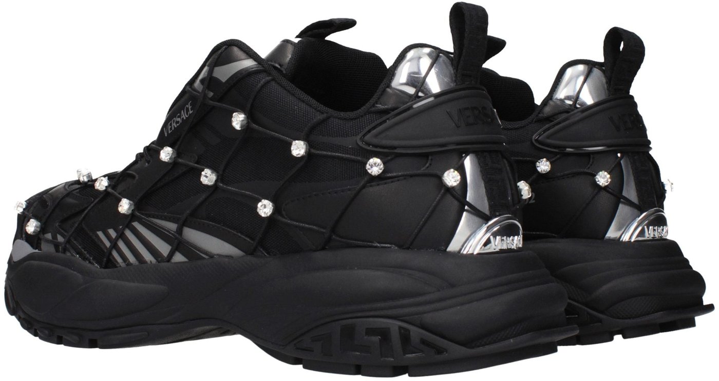 Versace Black Fabric Sneakers