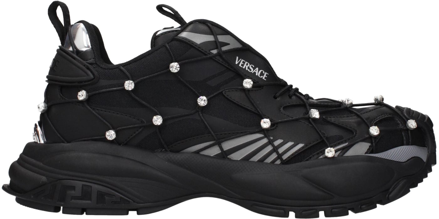 Versace Black Fabric Sneakers