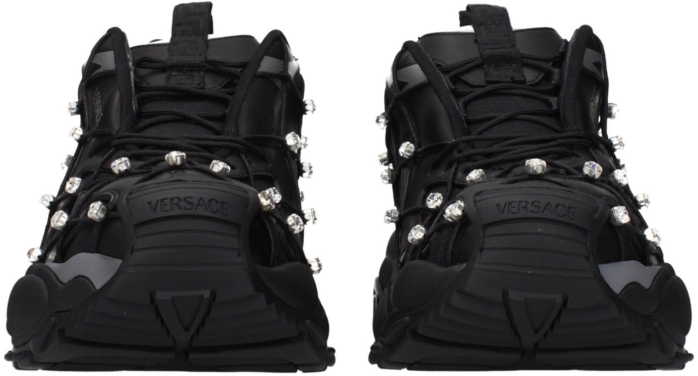 Versace Black Fabric Sneakers