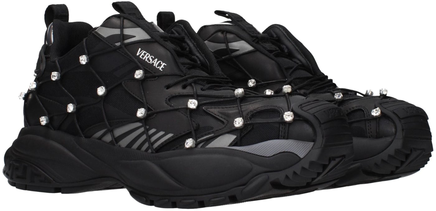 Versace Black Fabric Sneakers