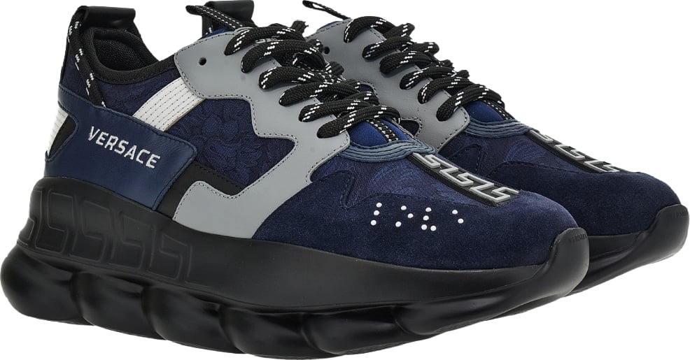 Versace Chain Reaction V2 Men's Sneakers Navy Grey Black