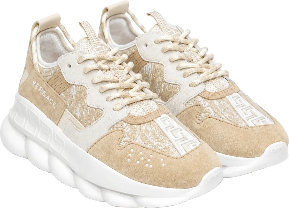 Versace Chain Reaction V2 Jacquard Women's Sneakers Beige