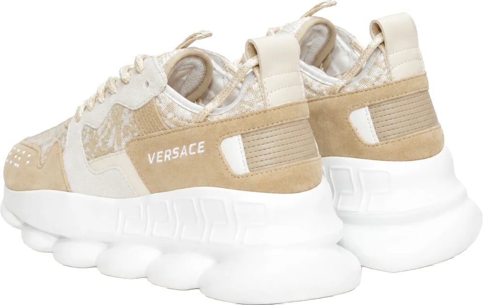 Versace Chain Reaction V2 Jacquard Women's Sneakers Beige