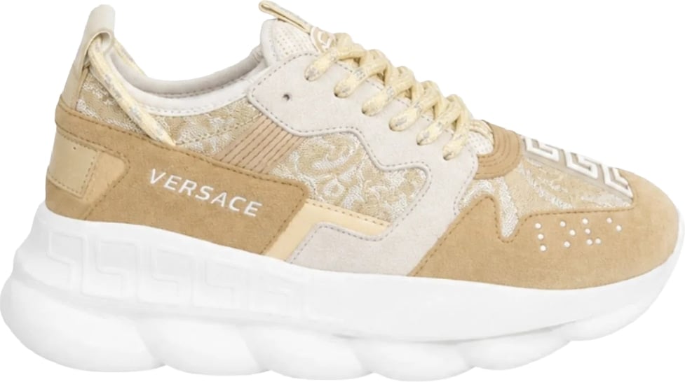 Versace Chain Reaction V2 Jacquard Women's Sneakers Beige