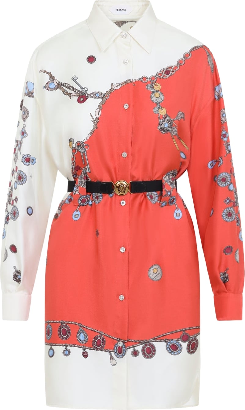 Versace Twill Silk Stolen Jewels Dress