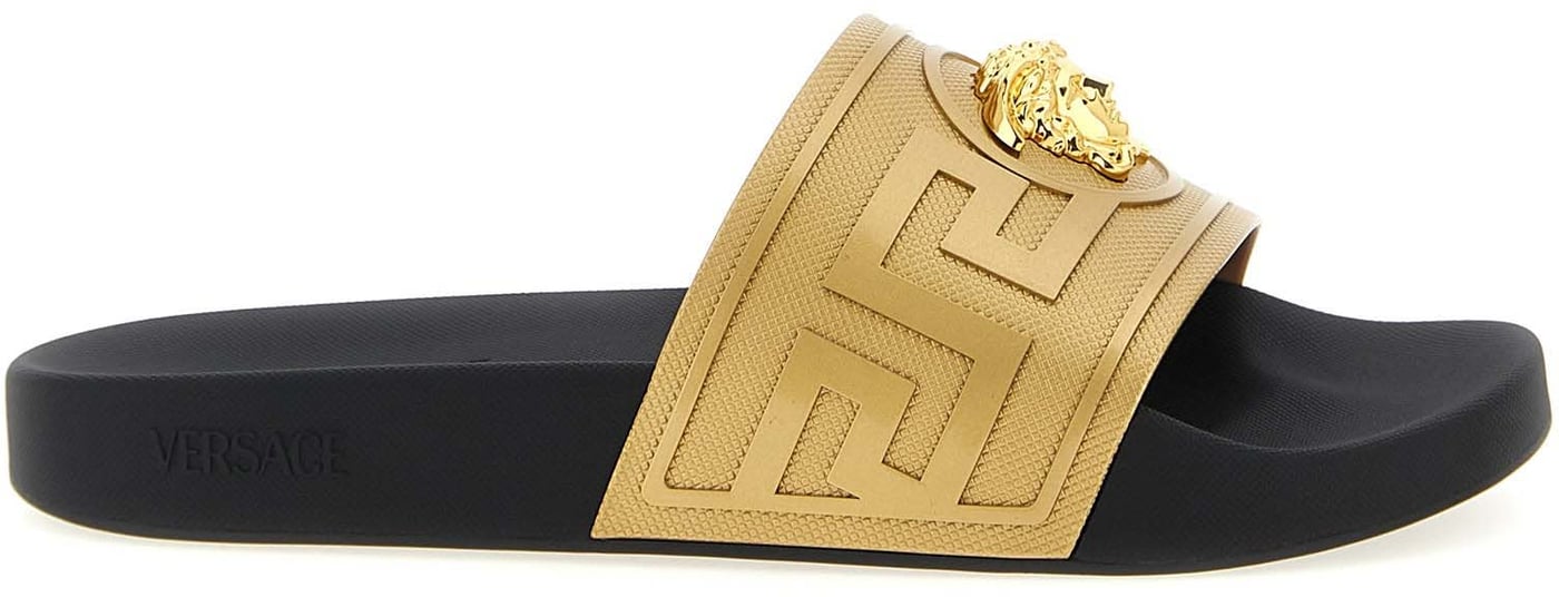 Versace Gold Glass Slides