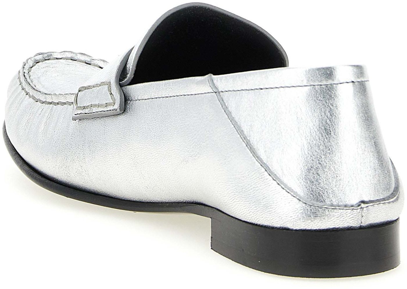 Versace Silver Lamb Leather Slip-On Loafers