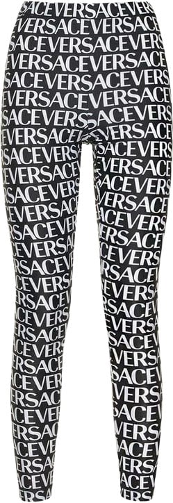 Versace Black Elastane Leggings