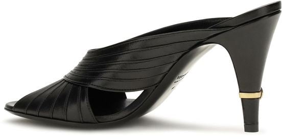 Versace Black Lamb Ovis Aries Mules