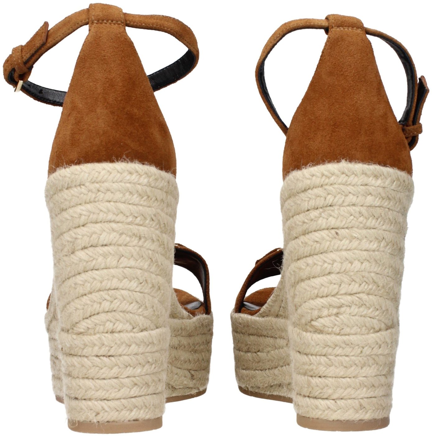 Versace Brown Leather Wedge Sandals