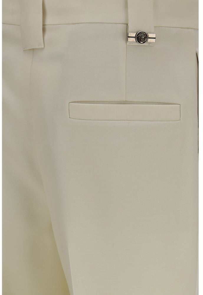Versace Beige Wool Oves Aries Cropped Pants