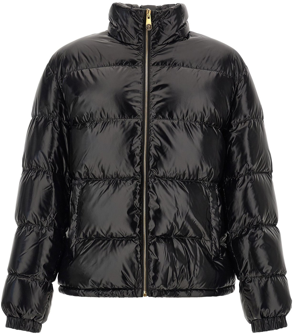 Versace Black Nylon Full-Length Jacket