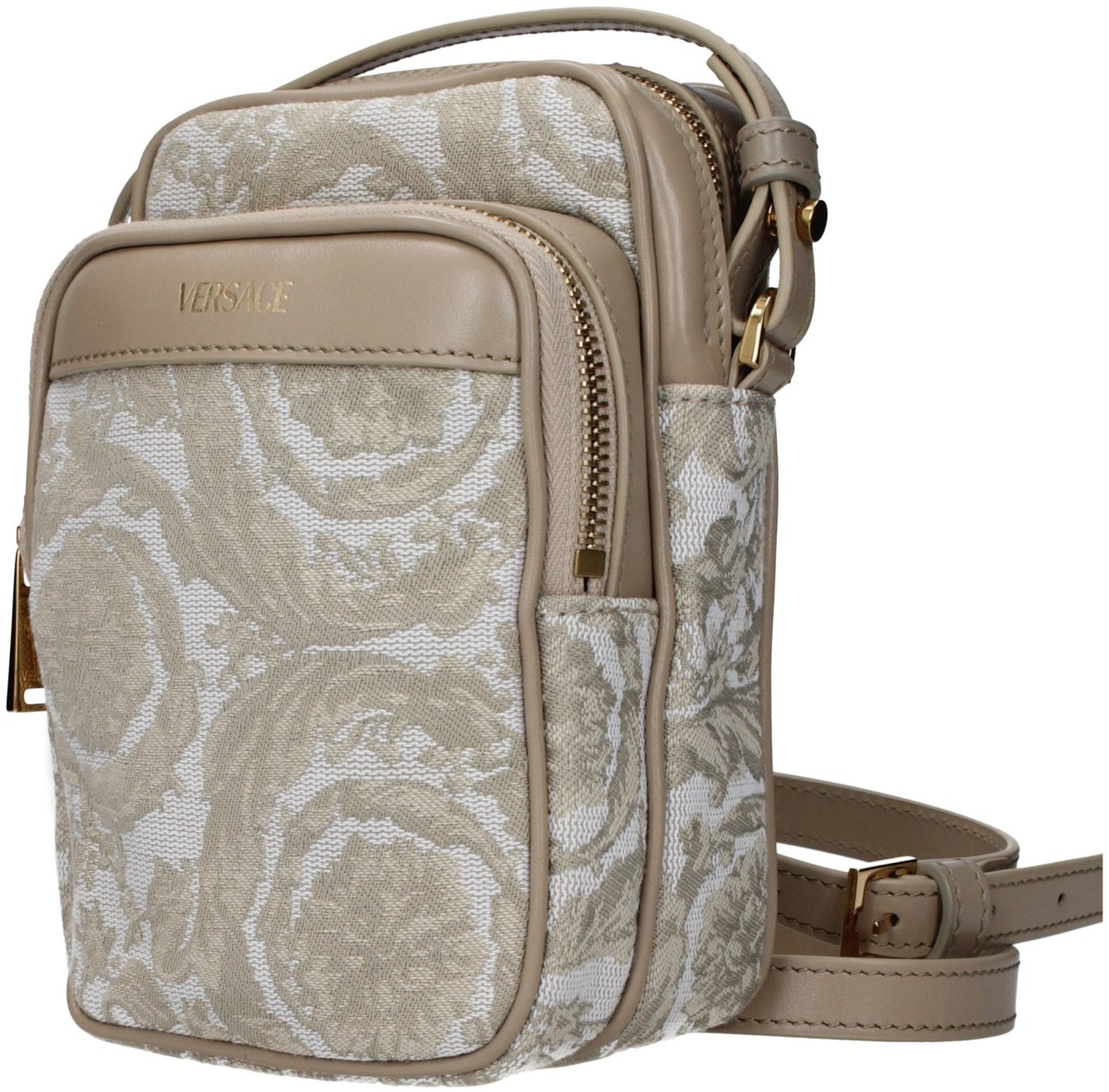 Versace Beige Fabric Crossbody Bag