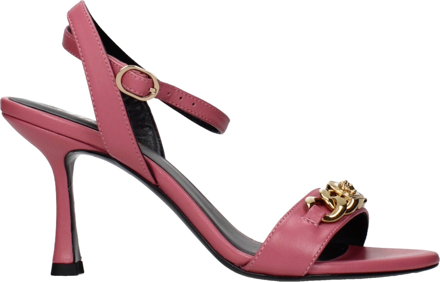 Versace Pink Leather Stiletto Heel Sandals